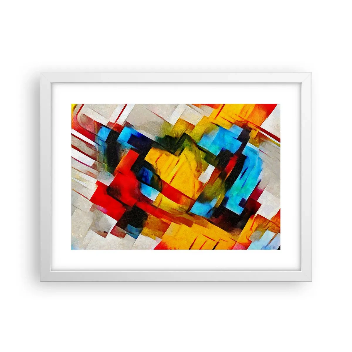 Poster in een witte lijst - Een veelkleurig lagen koekje - 40x30 cm