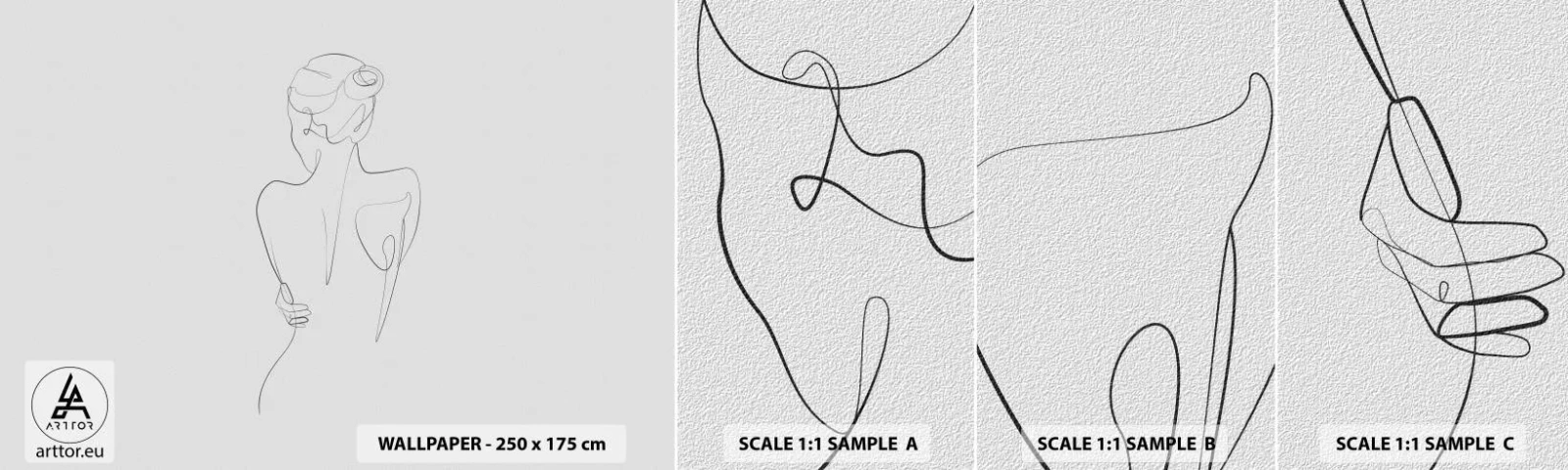 Fotobehang Staaltje Standard Eco - Lichaamsmuziek - Grafisch, Lichaam, Deel - 100x30 cm