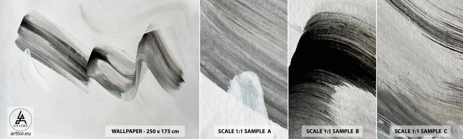 Fotobehang Staaltje Standard Eco - Terloops voor de lol - Minimalisme, Abstractie, Borstel - 100x30 cm