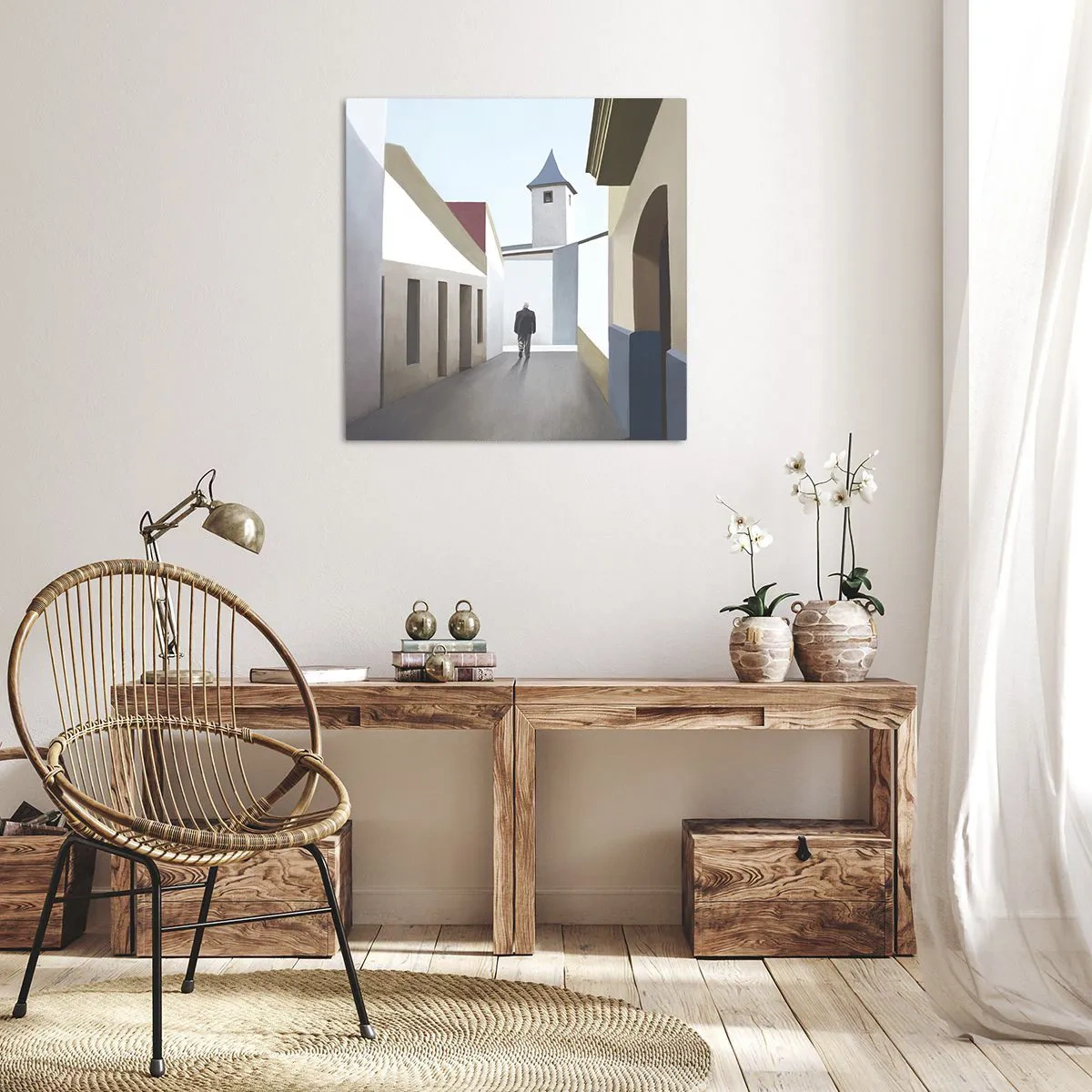 Schilderen op canvas - Een zonnige wandeling - 30x30 cm
