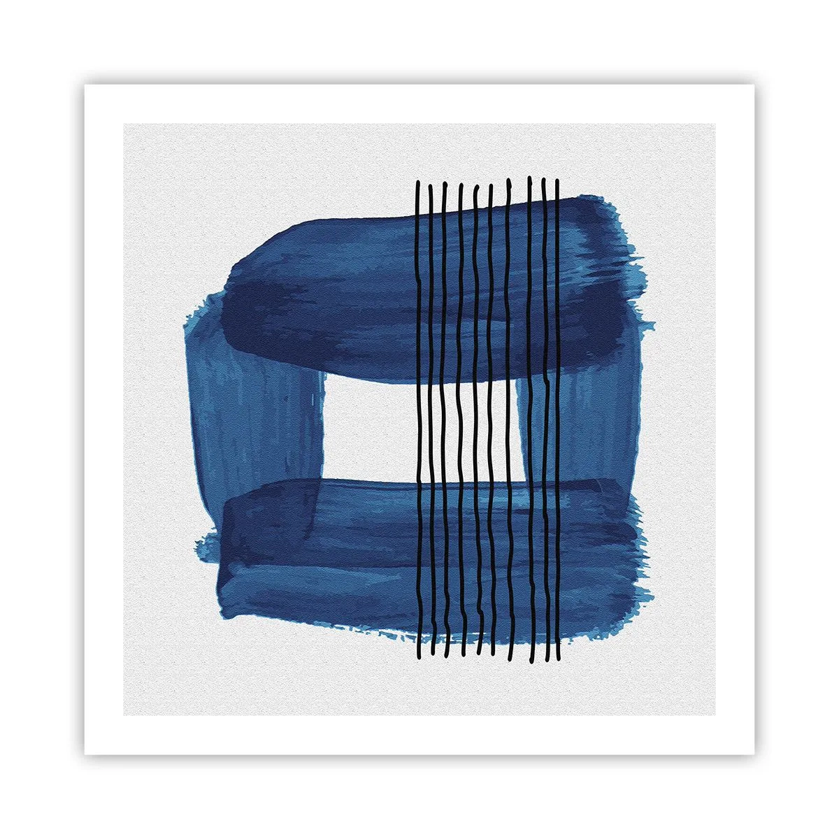 Poster - Blauwe en zwarte compositie - 60x60 cm