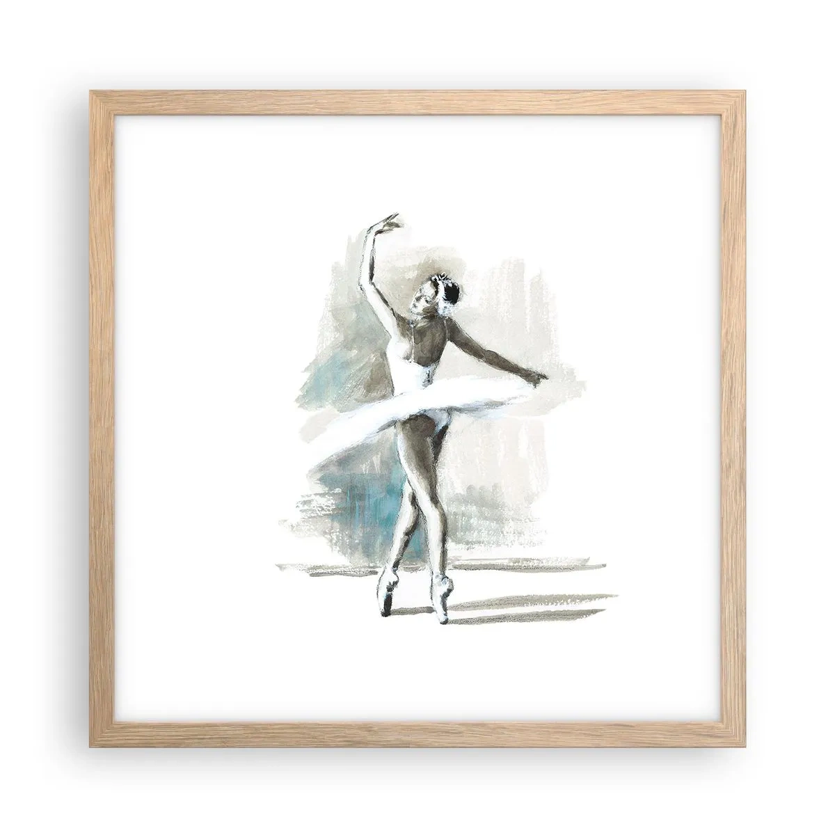 Een poster in een licht eiken lijst - Betoverd in een zwaan - 40x40 cm
