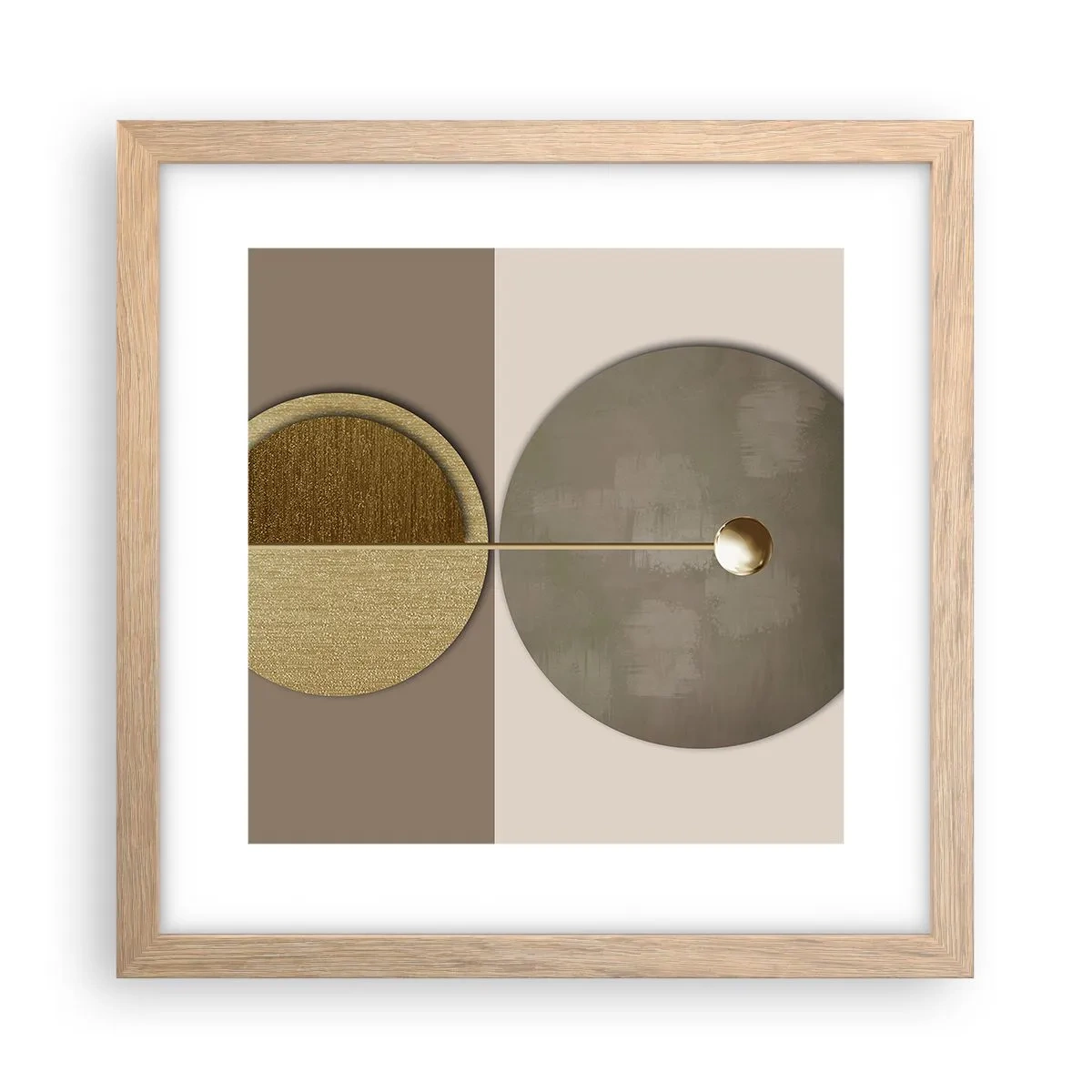 Een poster in een licht eiken lijst - Perfecte balans - 30x30 cm
