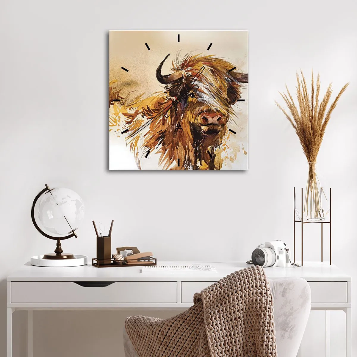 Wandklok - Klok - Trots van de jager - 40x40 cm