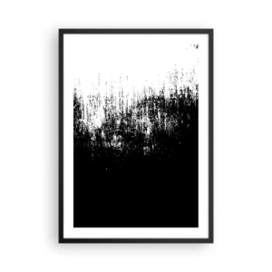 Poster in een zwarte lijst - Abstracte compositie in zwart-wit - 50x70cm - En de winnaar is ... - Moderne wanddecoratie voor woonkamer en slaapkamer ARTTOR