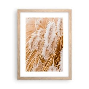 Een poster in een licht eiken lijst - Het gouden geritsel van het gras - 30x40 cm
