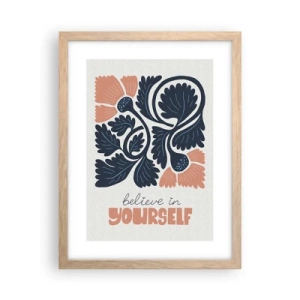 Een poster in een licht eiken lijst - En jij bloeit ook - 30x40 cm