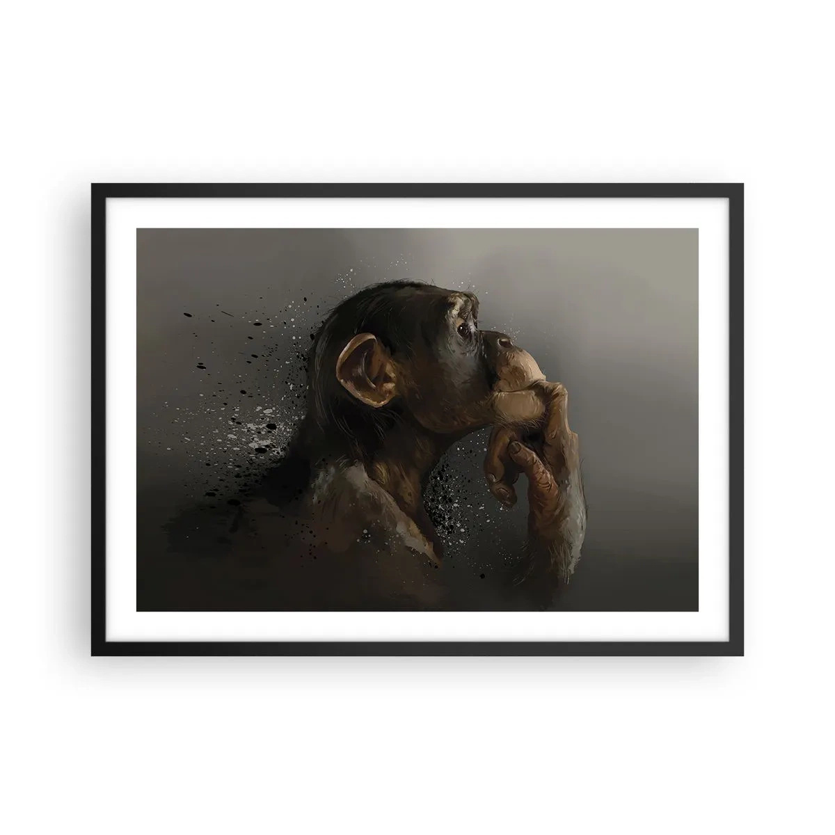 Poster in een zwarte lijst - Zeker een denker - 70x50 cm