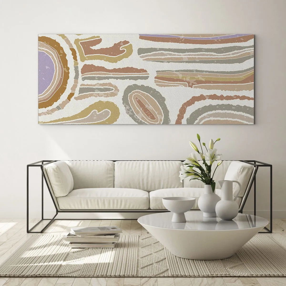 Schilderen op glas - Kleurrijke doorsneden - 140x50 cm