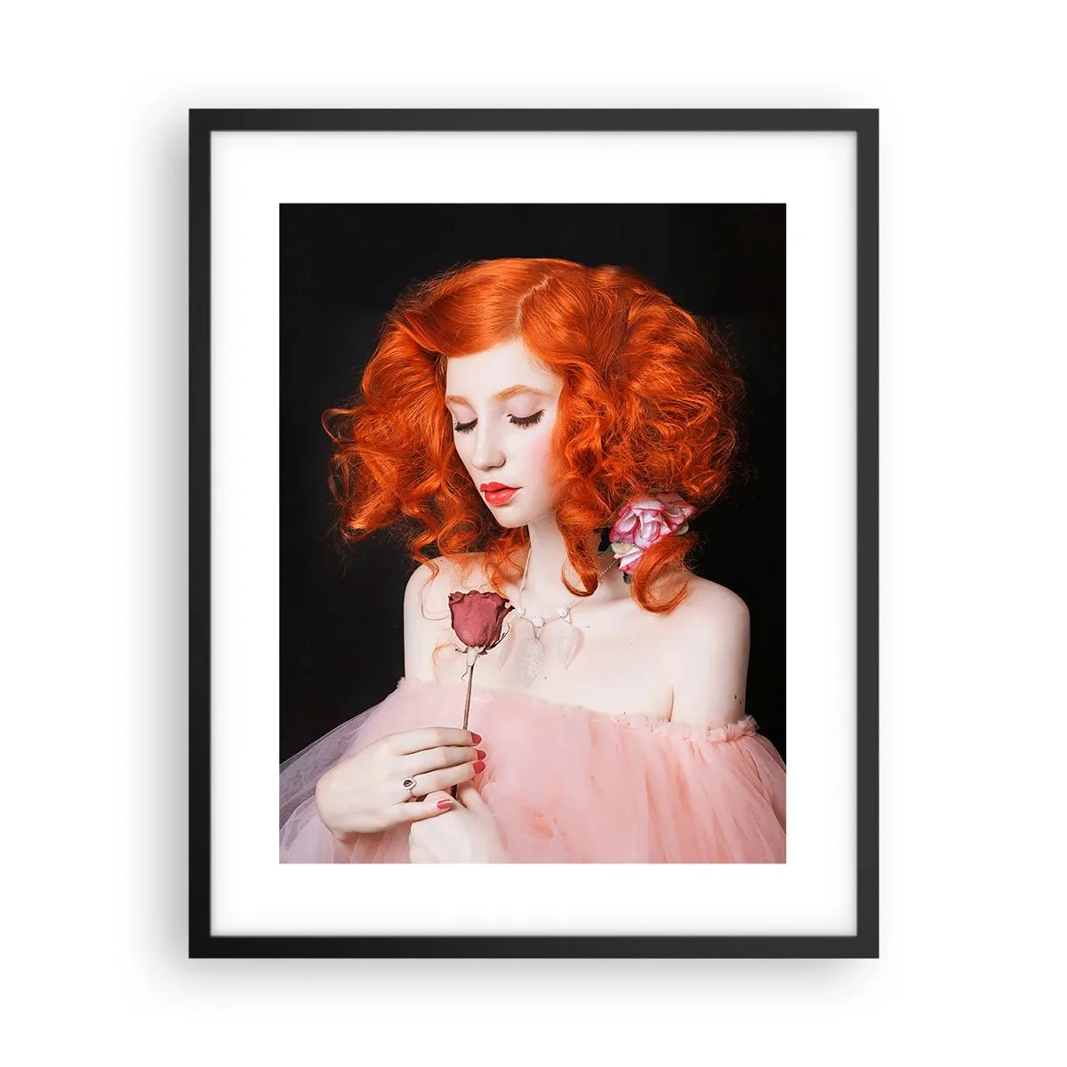 Poster in een zwarte lijst - In barokstijl - 40x50 cm