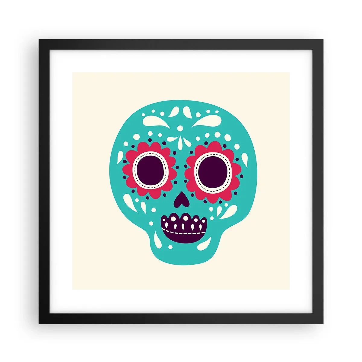 Poster in een zwarte lijst - Leven – plezier tot de dood - 40x40 cm