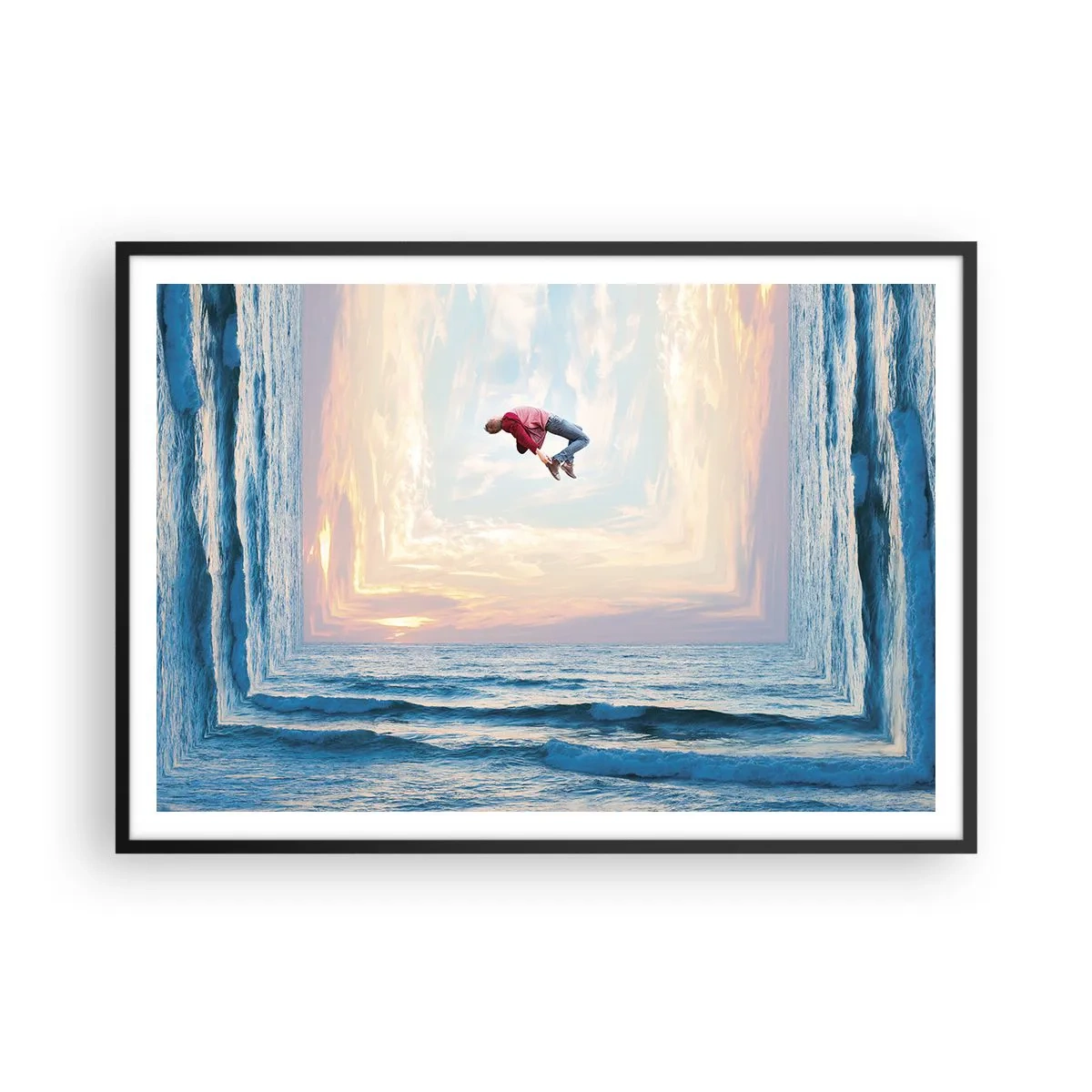 Poster in een zwarte lijst - Naar een andere dimensie - 100x70 cm