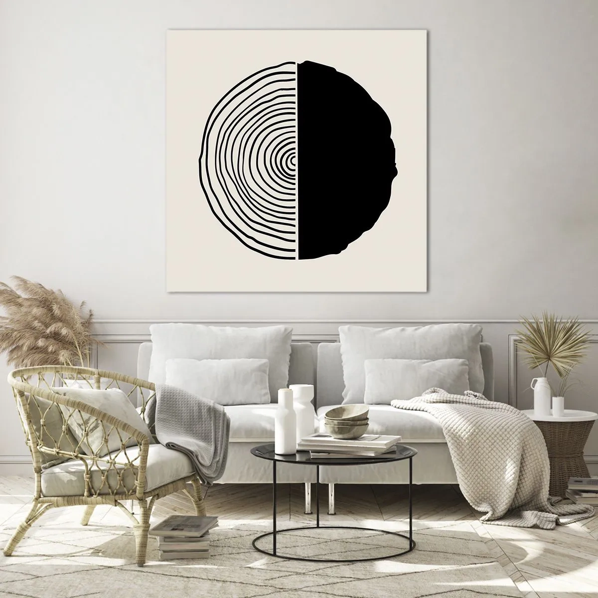 Schilderen op glas - Half om half - 70x70 cm