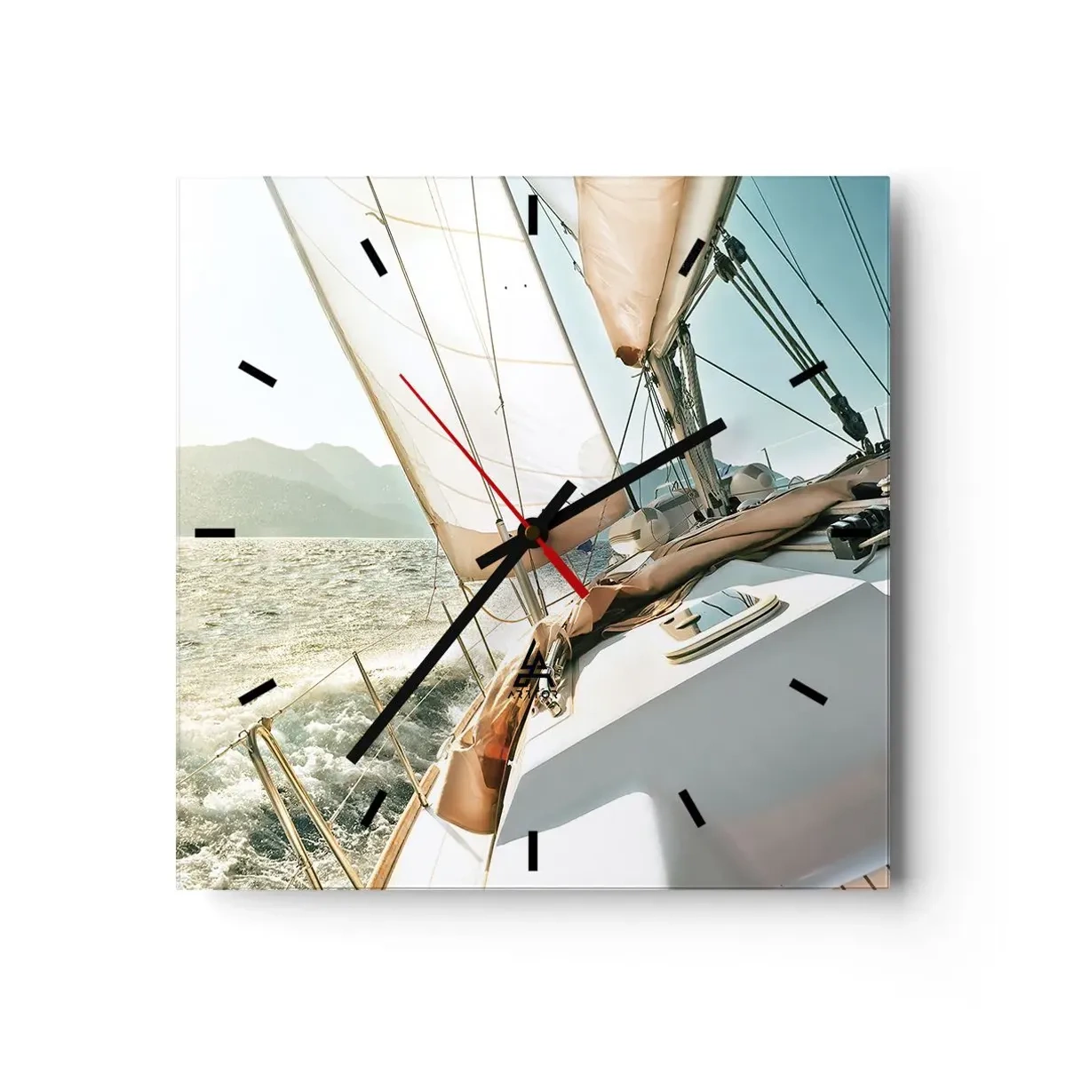 Wandklok - Klok - Onder vol zeil - 40x40 cm