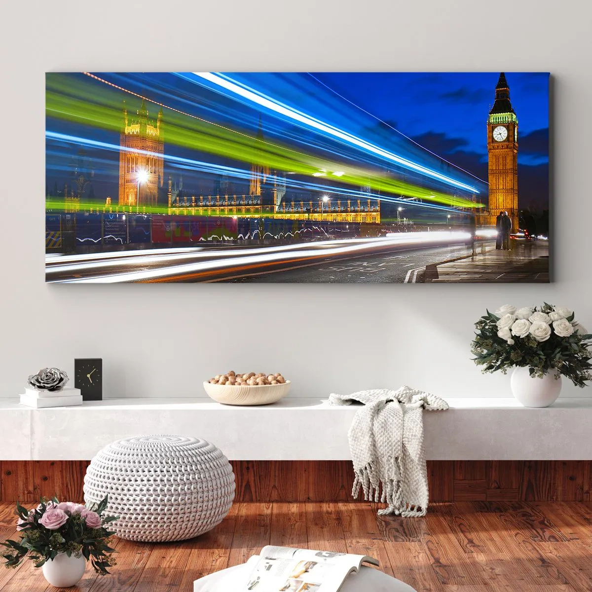 Schilderen op canvas - Onder toeziend oog van Big Ben - 140x50 cm