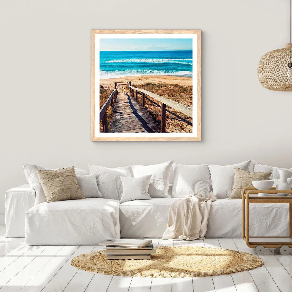 Een poster in een licht eiken lijst - Loop maar! - 40x40 cm