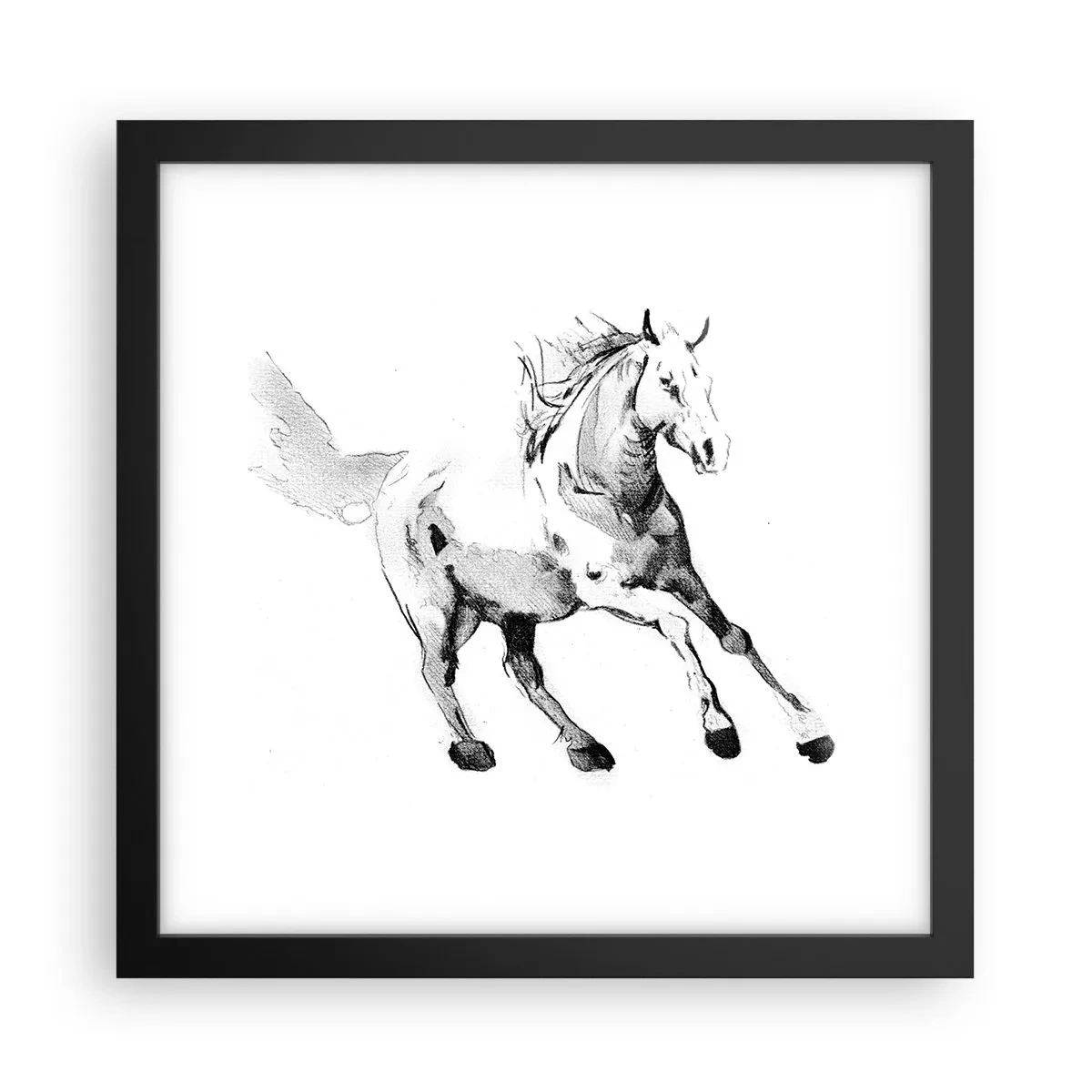 Poster in een zwarte lijst - Ongetemde ziel - 30x30 cm