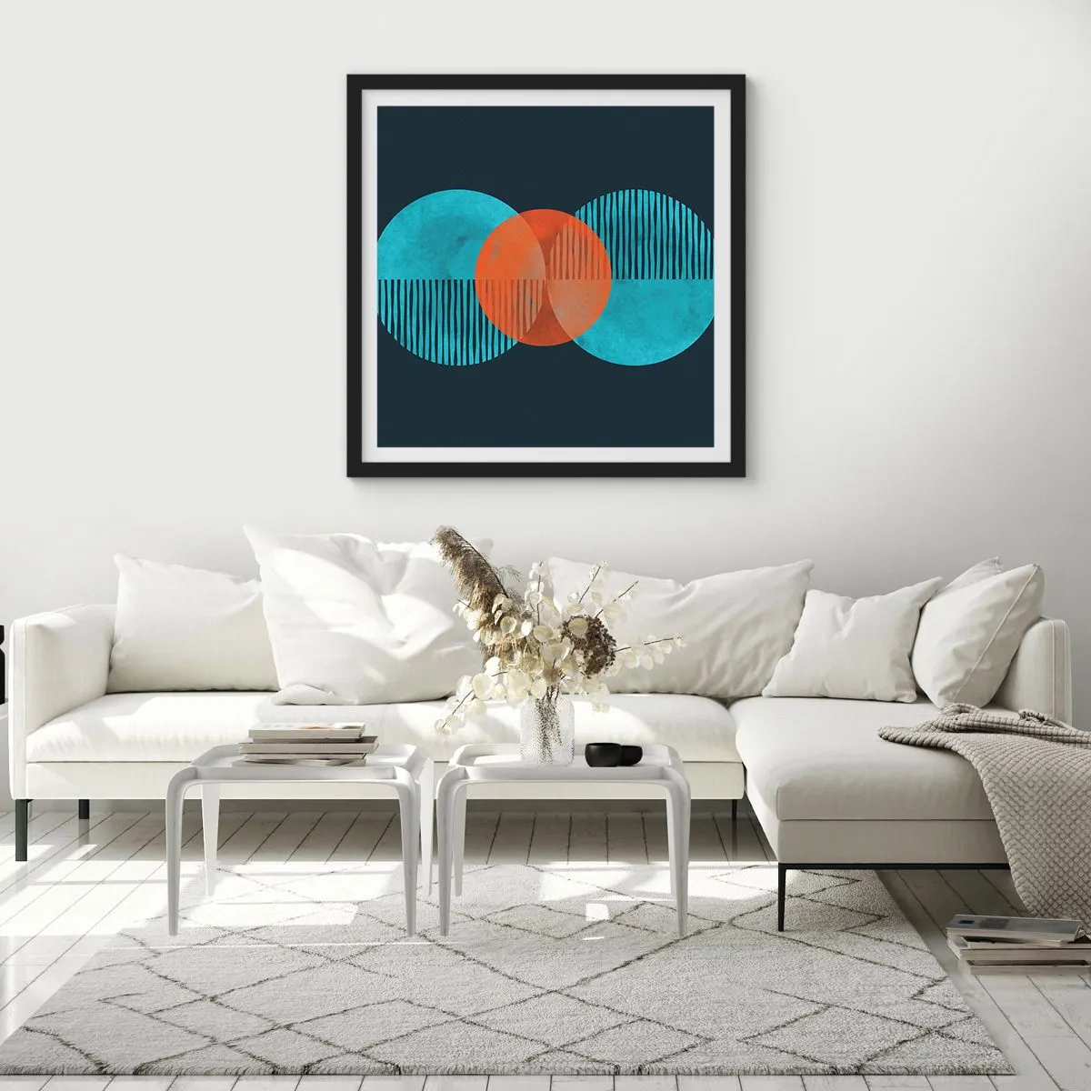 Poster in een zwarte lijst - Symmetrische compositie - 30x30 cm