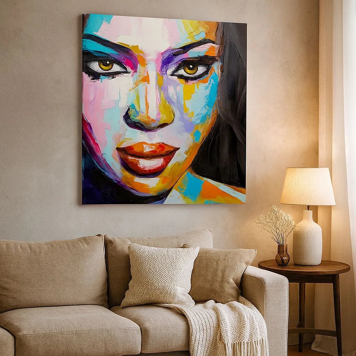 Schilderen op canvas - Het is onmogelijk om je ogen af te houden - 30x30 cm