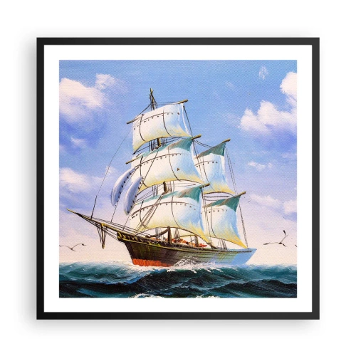 Poster in een zwarte lijst - Trots met de wind - 60x60 cm