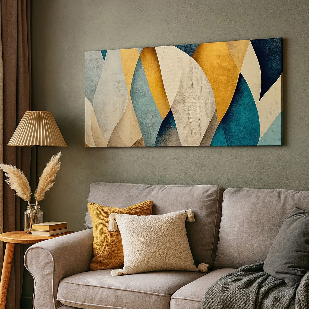 Schilderen op canvas - Ritme en beweging - 100x40 cm