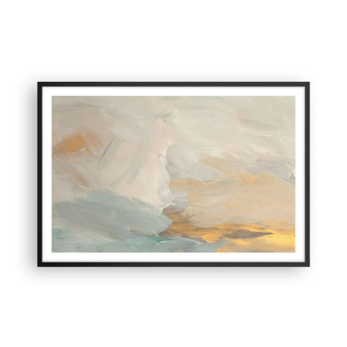 Poster in een zwarte lijst - Abstractie – het land van zachtheid - 91x61 cm