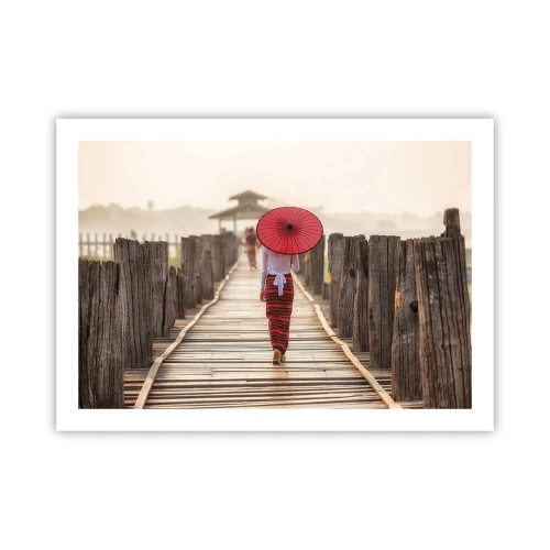 Poster - Op de oude brug - 70x50 cm