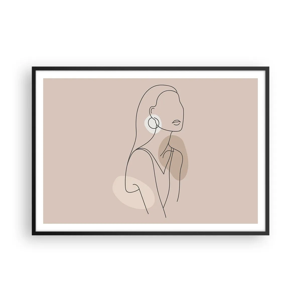 Poster in een zwarte lijst - meisjesachtig icoon - 100x70 cm