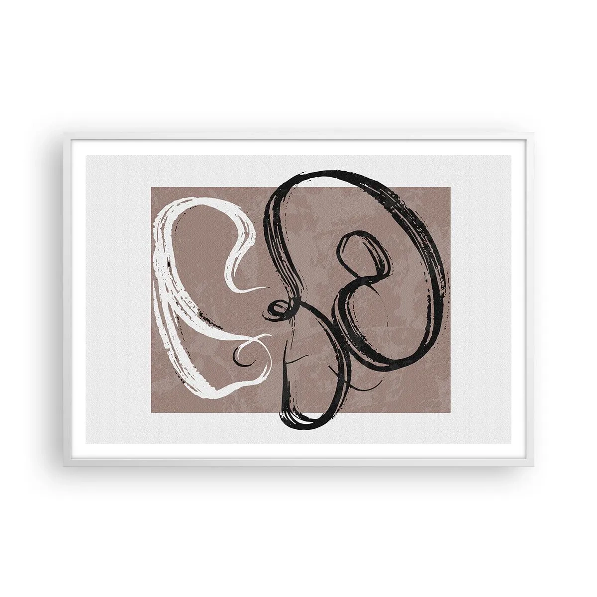 Poster in een witte lijst - Compositie – de zoektocht naar volheid - 100x70 cm