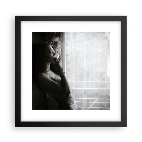 Poster in een zwarte lijst - Een sensueel moment - 30x30 cm