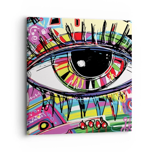 Schilderen op canvas - Kleurrijk oog - kleurrijke ziel - 30x30 cm