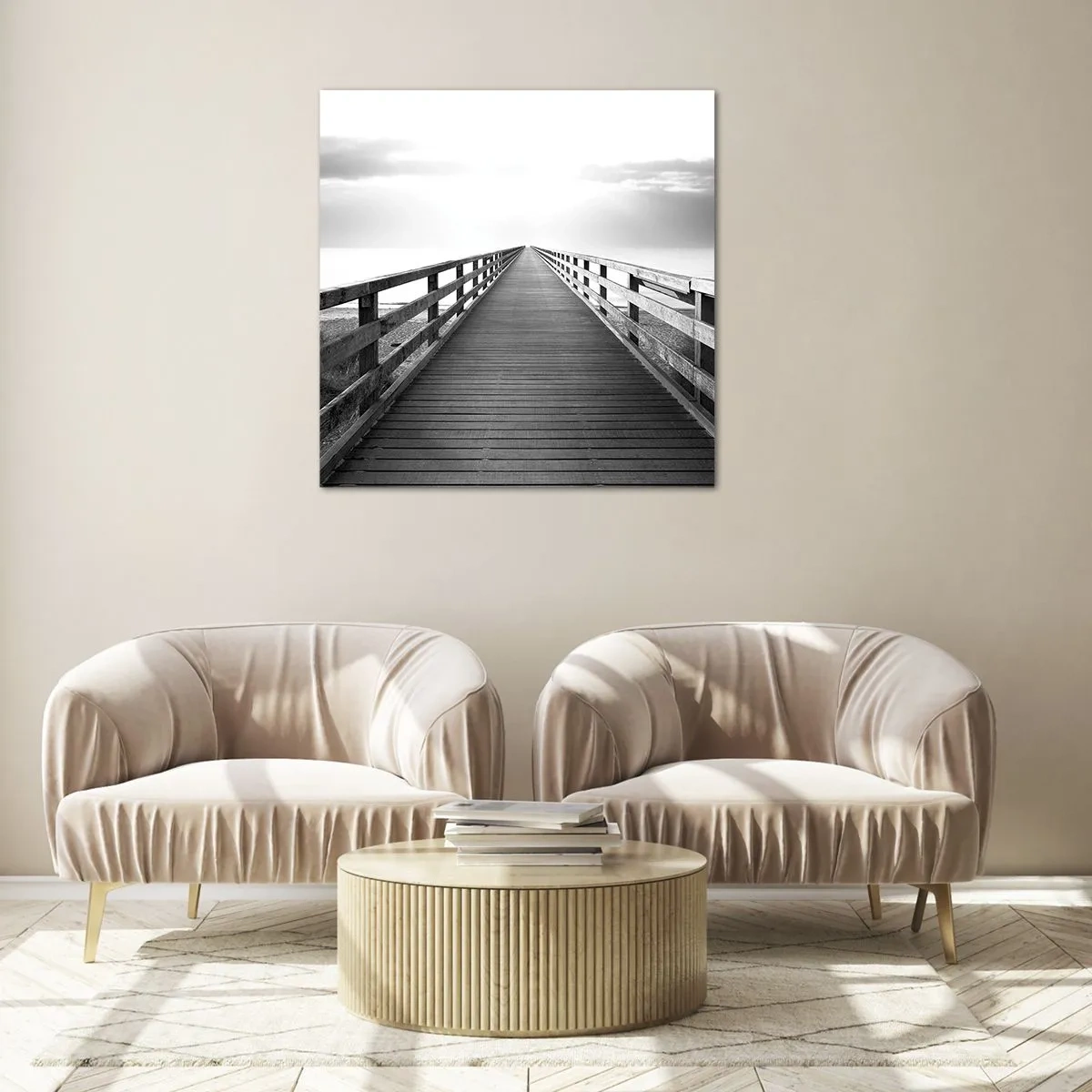 Schilderen op glas - In de verte ... - 60x60 cm