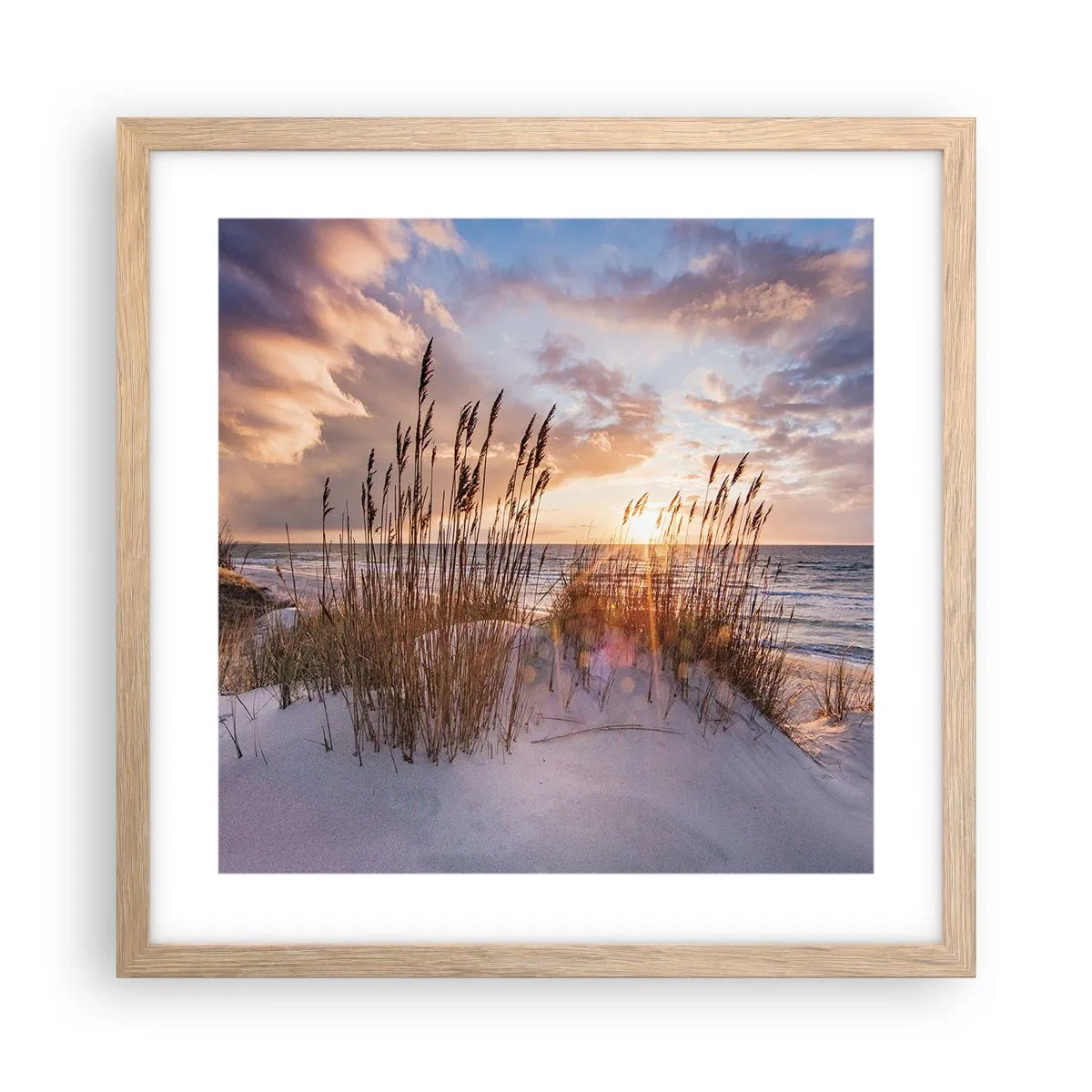 Een poster in een licht eiken lijst - Afscheid van de zon en de wind - 40x40 cm