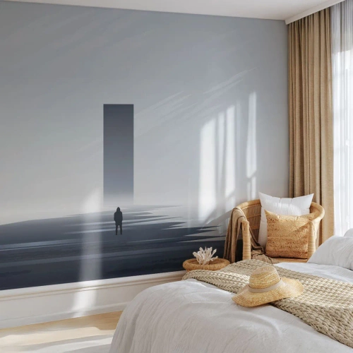 Zelfklevend Fotobehang Deluxe Sticker - Kans of bedreiging? - Minimalisme, Modern, Eenzaamheid - 200x140 cm