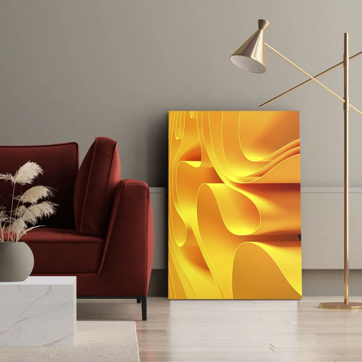 Schilderen op canvas - Als de golven van de zon - 50x70 cm