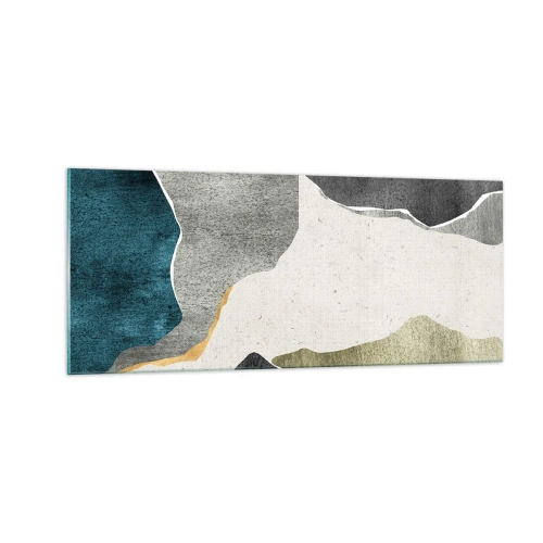 Schilderen op glas - Mozaïekcompositie met gouddraad - 100x40 cm