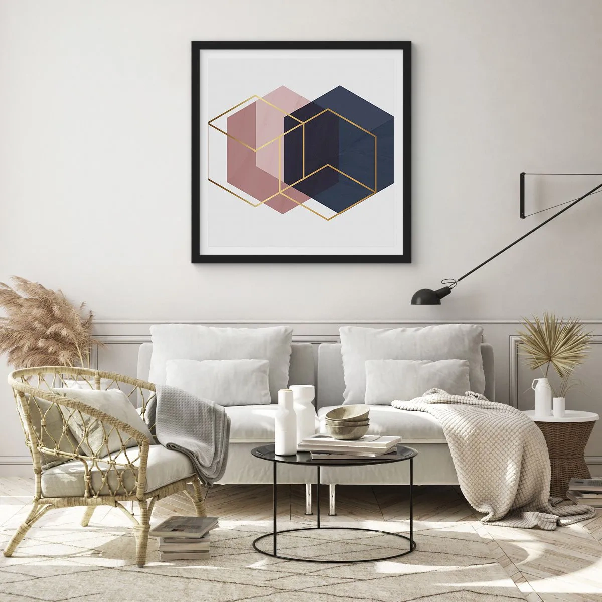 Poster in een zwarte lijst - De kracht van eenvoud - 30x30 cm