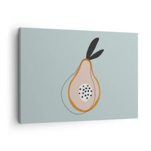 Schilderen op canvas - Abstracte peer op een lichte achtergrond - 70x50cm - Doordringen in de aard van de dingen - Moderne wanddecoratie voor woonkamer en slaapkamer ARTTOR