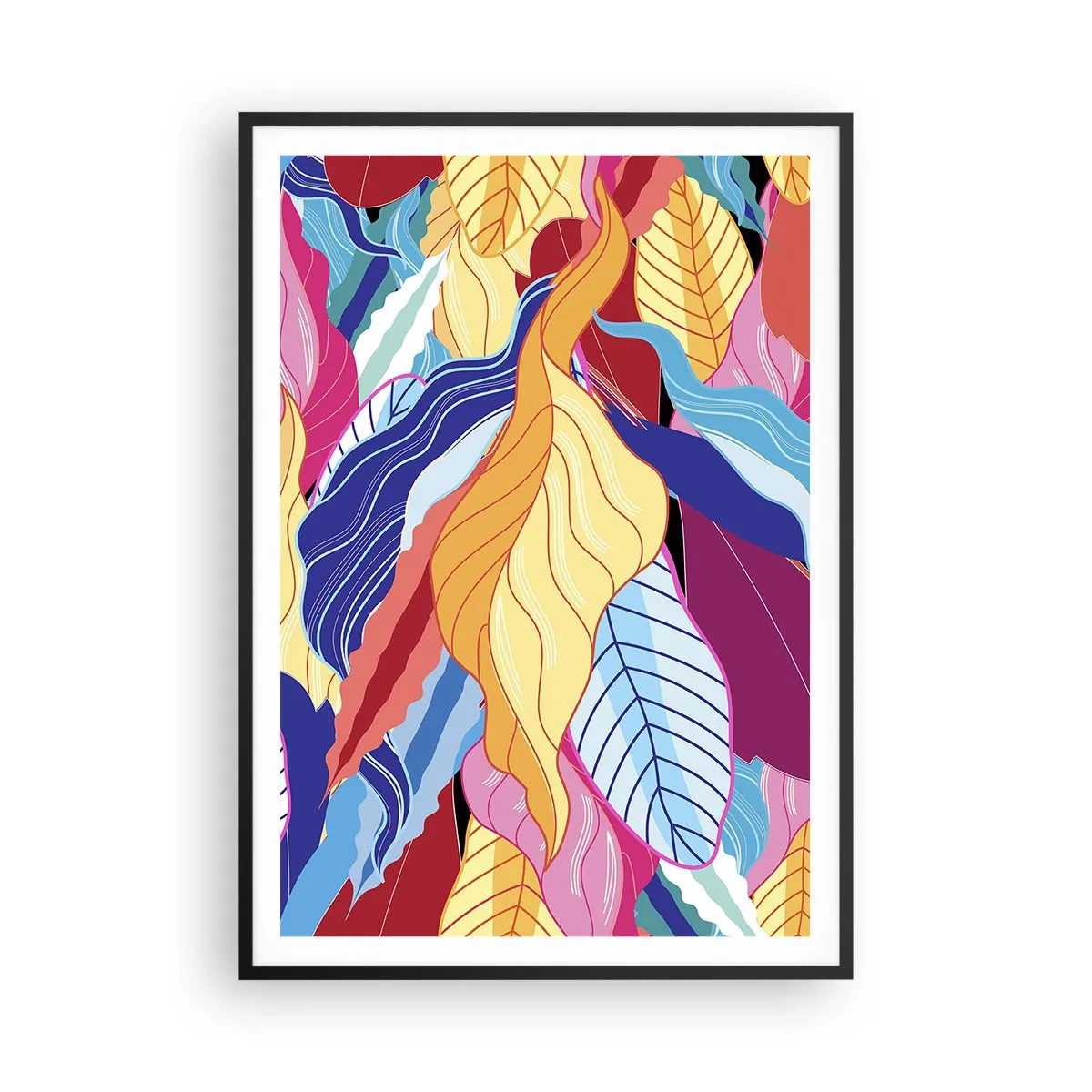 Poster in een zwarte lijst - Een kleurrijke puinhoop - 70x100 cm