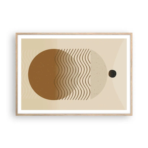 Een poster in een licht eiken lijst - Over de oorsprong van geometrische figuren - 100x70 cm