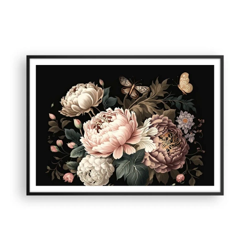 Poster in een zwarte lijst - In barokstijl - 100x70 cm