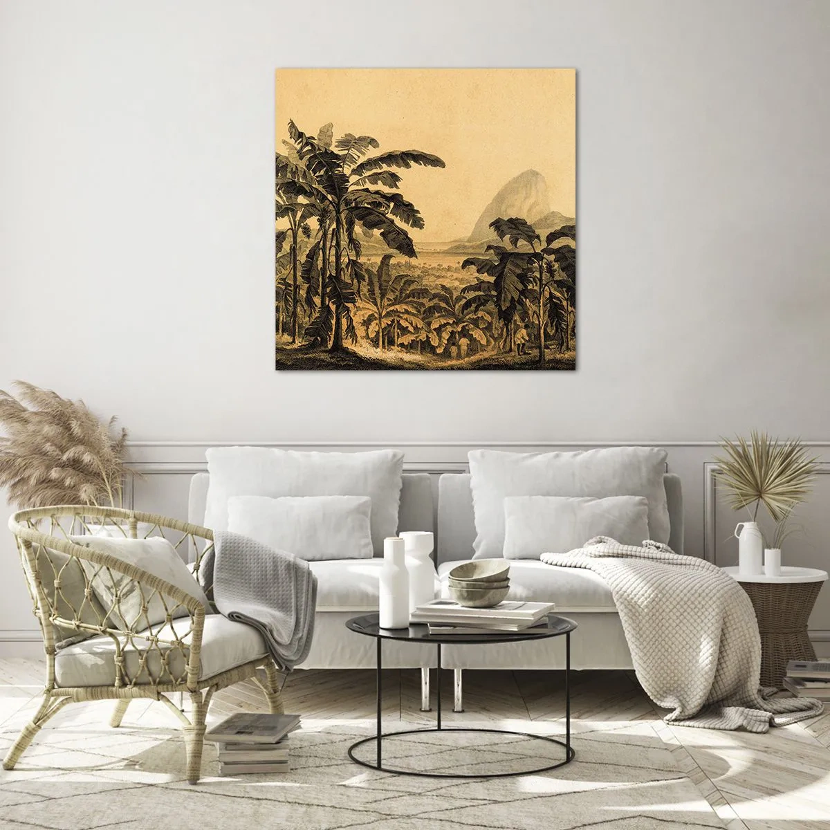 Schilderen op glas - in een koloniaal klimaat - 70x70 cm