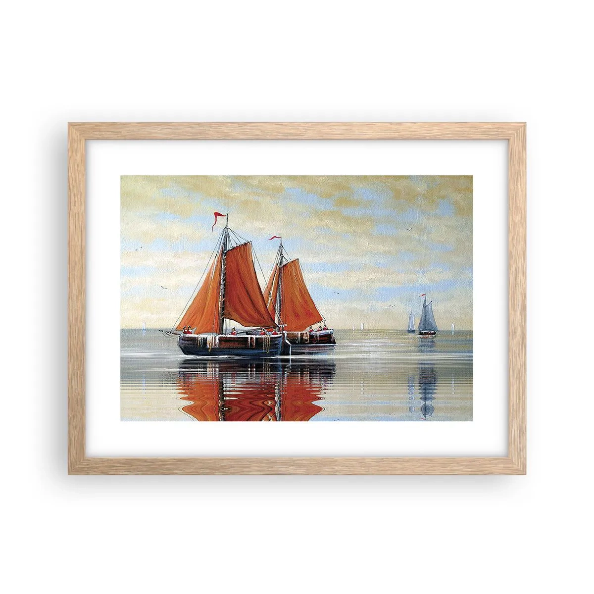 Een poster in een licht eiken lijst - Hé, zeil, matroos... - 40x30 cm