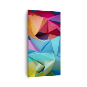 Schilderen op canvas - Regenboog origami - 65x120 cm