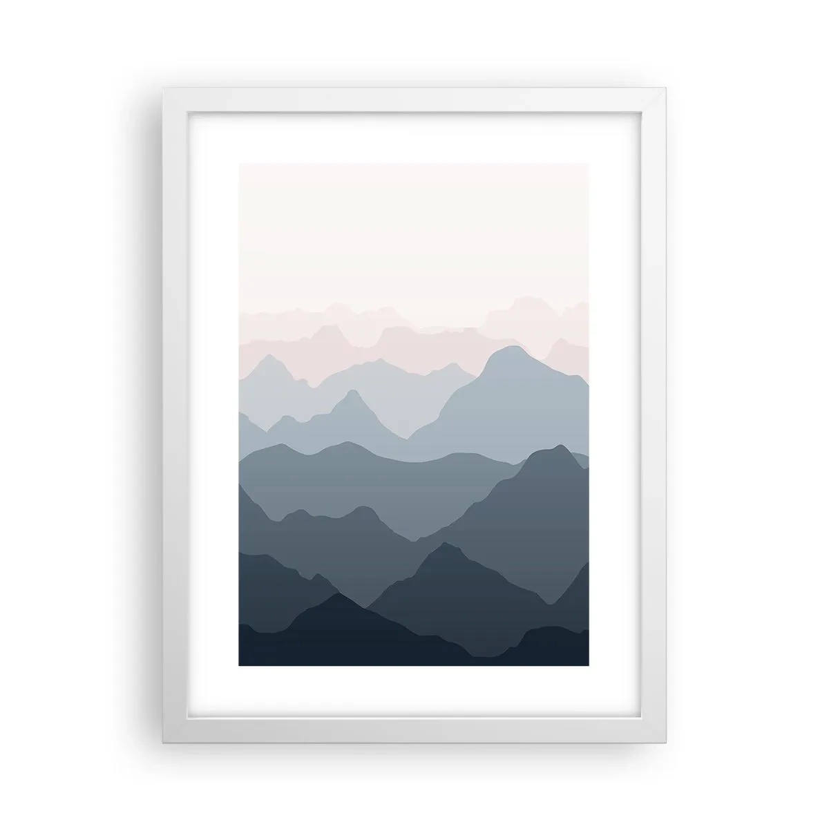 Poster in een witte lijst - Golven van de bergen - 30x40 cm