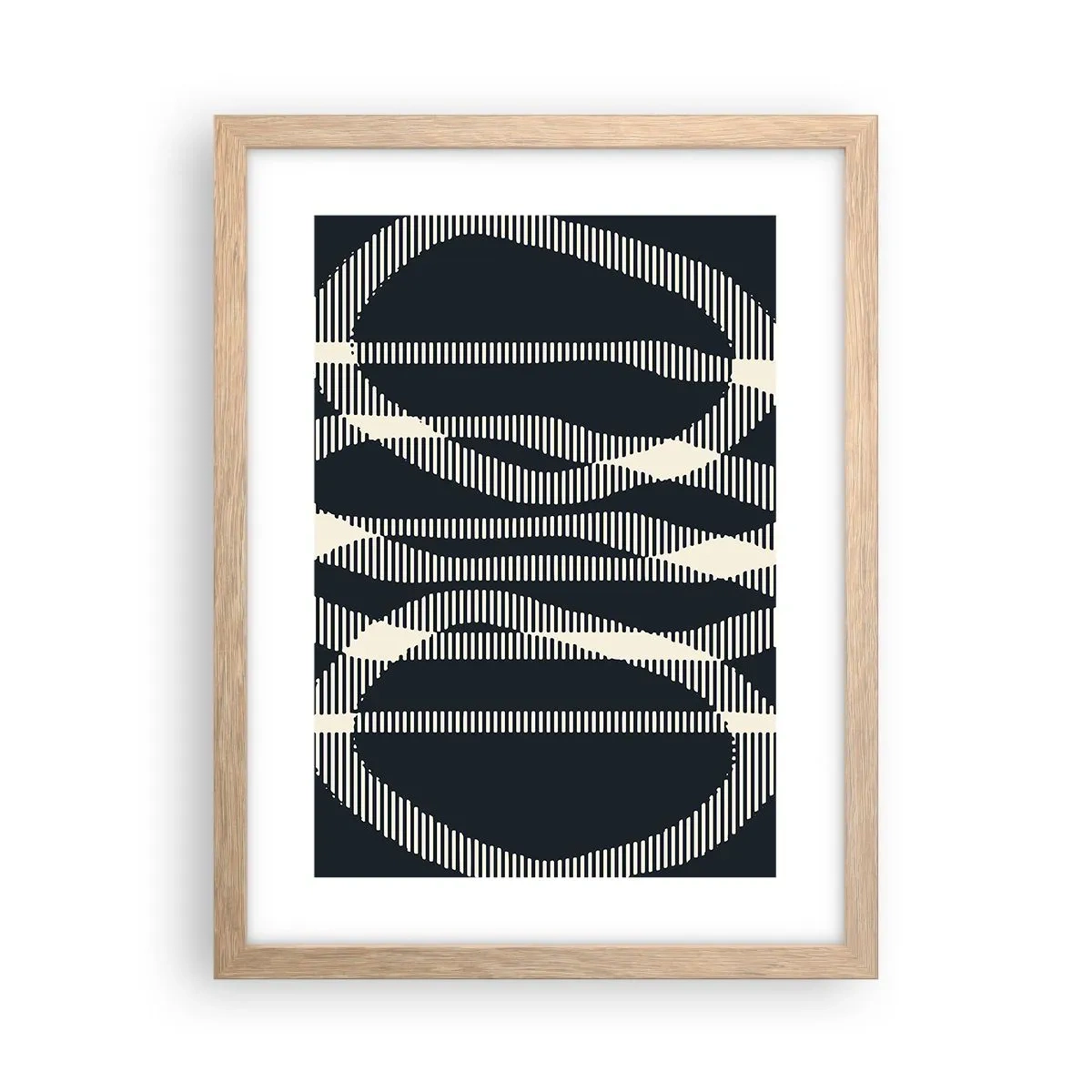 Een poster in een licht eiken lijst - Een poging om de duisternis te doorbreken - 30x40 cm