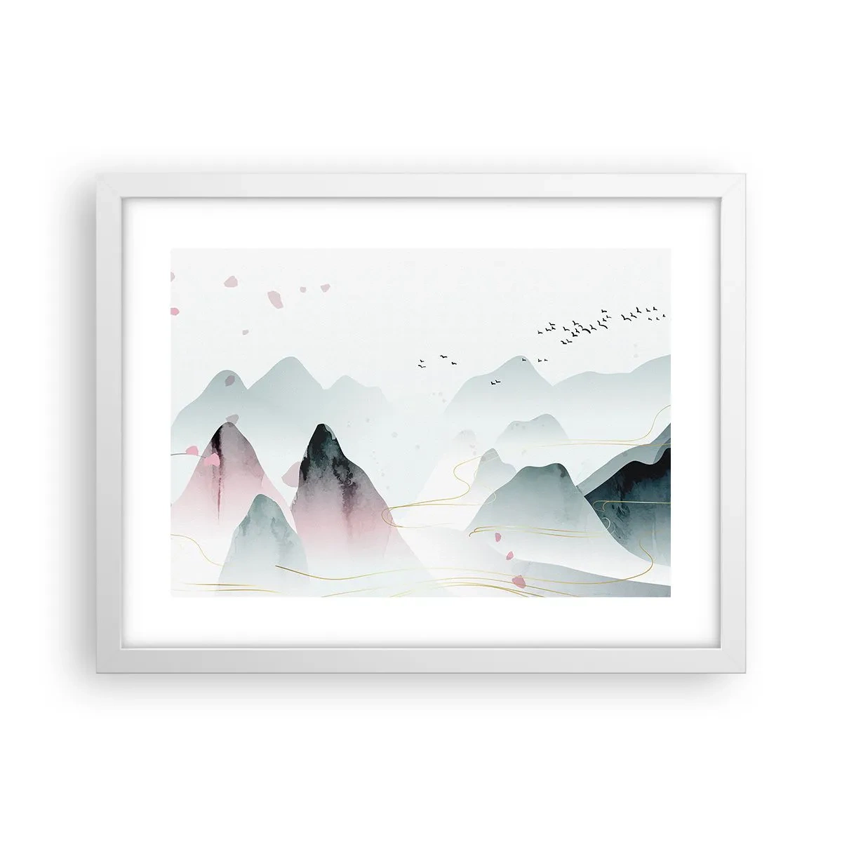 Poster in een witte lijst - Over de toppen - 40x30 cm