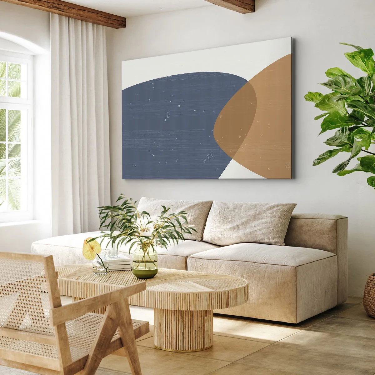 Schilderen op canvas - Ovalen en invloeden - 70x50 cm