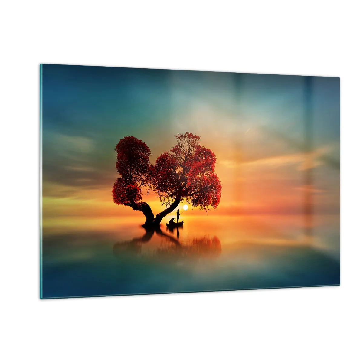 Schilderen op glas - Afstanders en de stilte van de wereldlozen - 120x80 cm