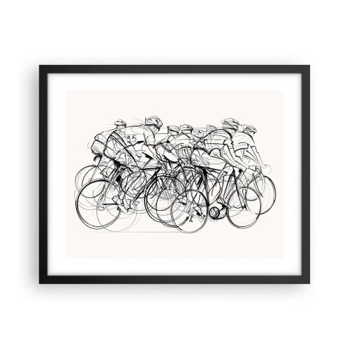 Poster in een zwarte lijst - Samen als team - 50x40 cm